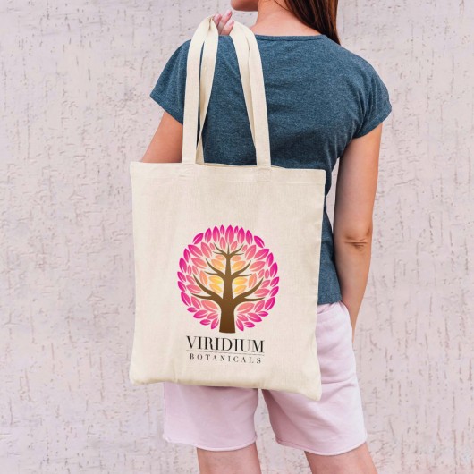 Long Handle Calico Foldable Bags Lifestyle
